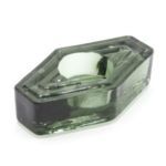 Portavelas vidrio hexagonal verde
