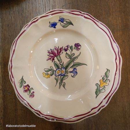 Platos flores Sarreguemines
