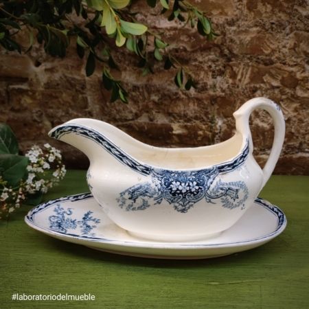 Salsera-greca flores azules