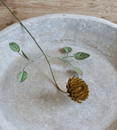 Flor Metal Golden Bloom