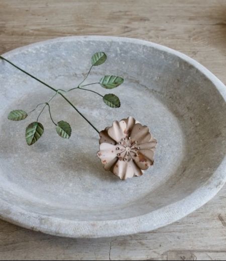 Flor metal Rosa Palo
